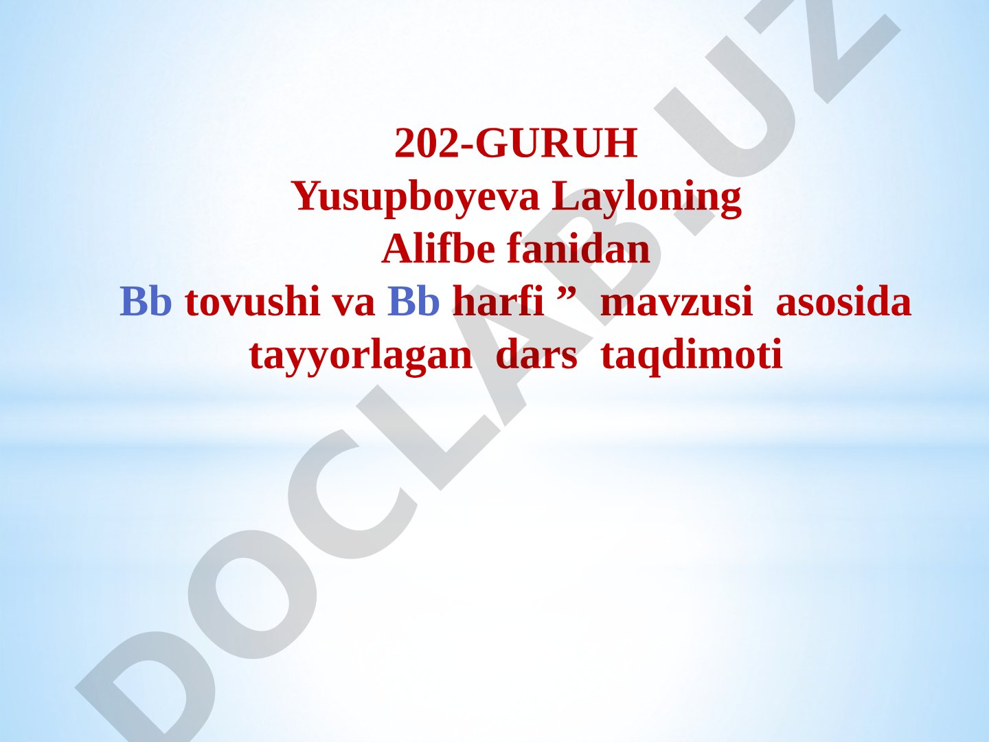 Bb tovushi va Bb harfi