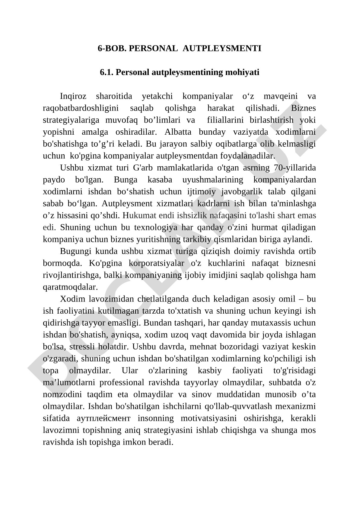 Personal autpleysmеntining mohiyati va ahamiyati
