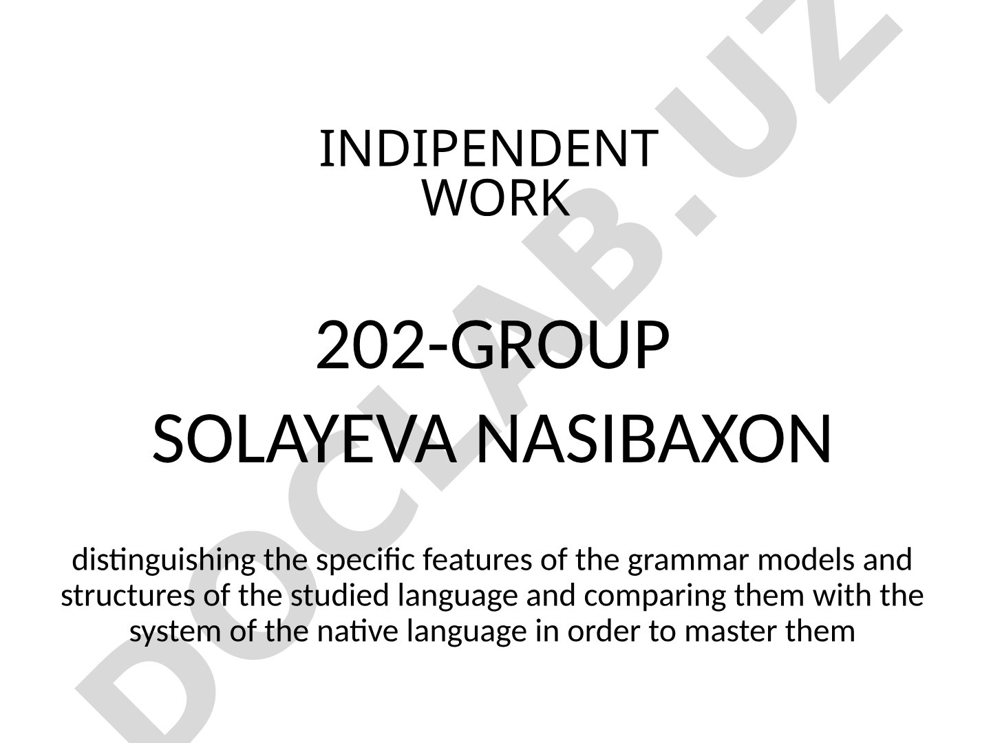 Specific Features of Grammar Models and Structures of Studied Language