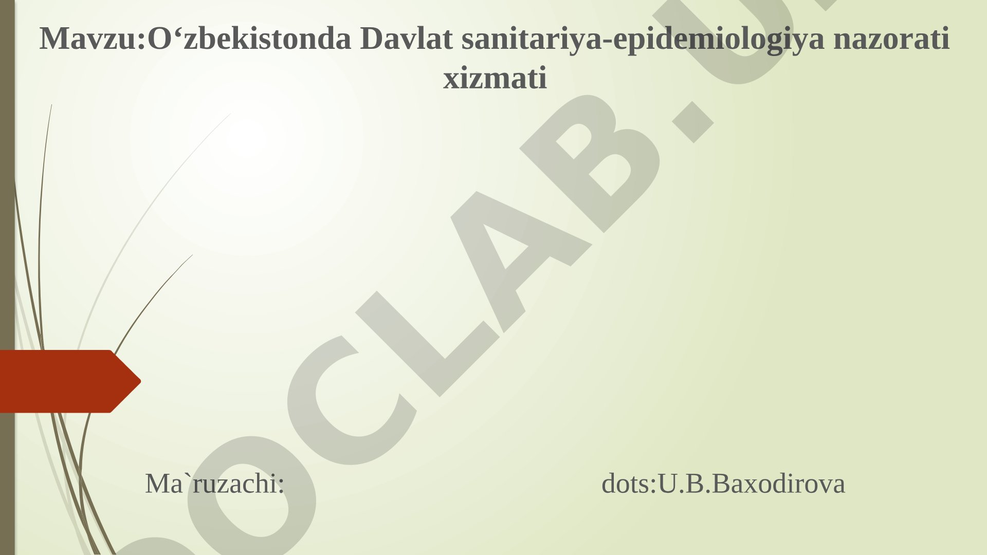 O‘zbekistonda Davlat sanitariya-epidemiologiya nazorati xizmati
