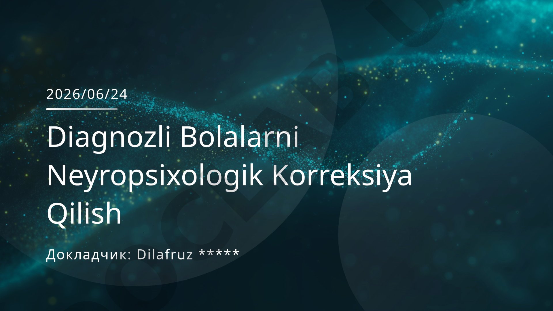 Diagnozli Bolalarni Neyropsixologik Korreksiya Qilish