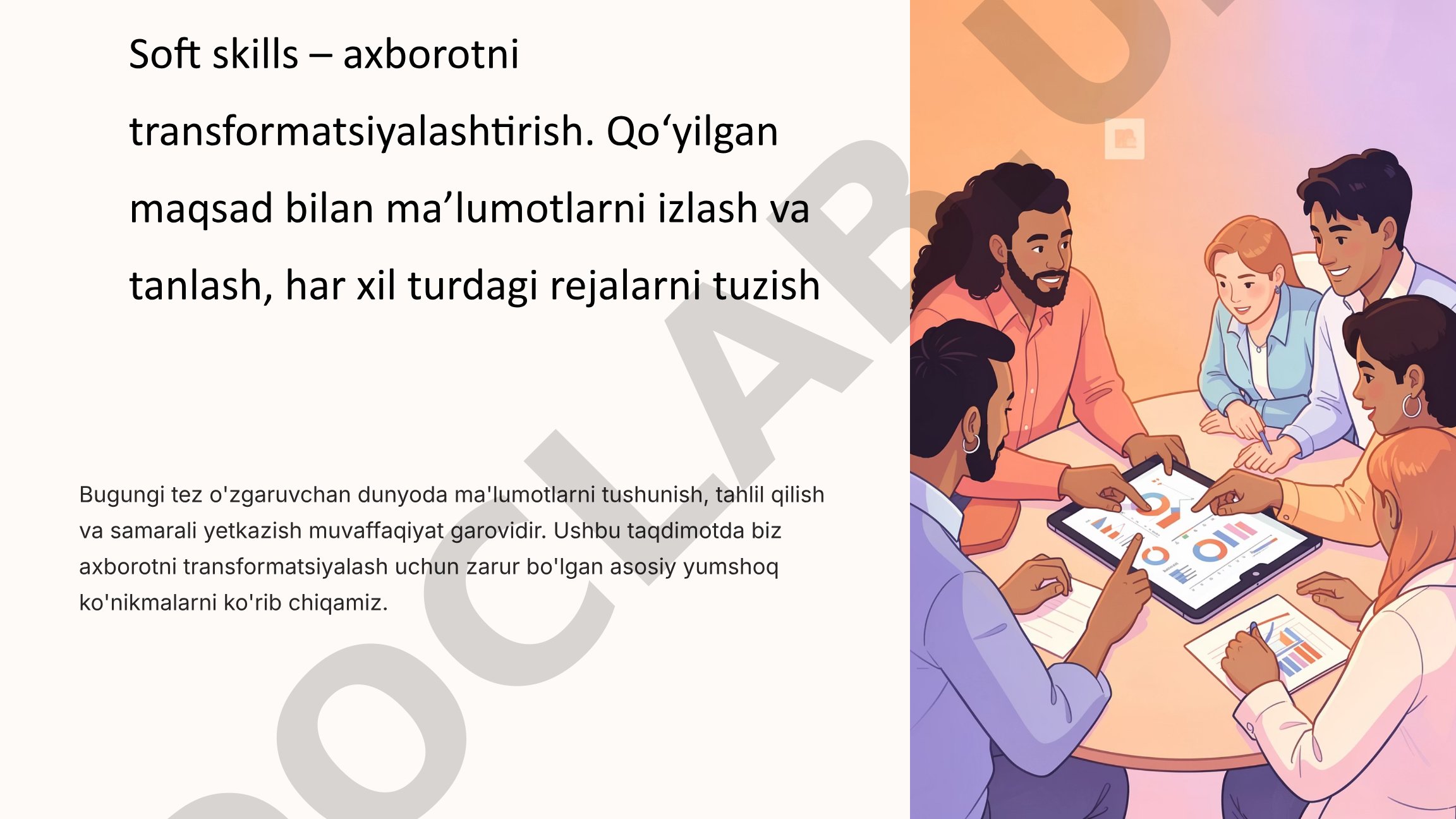 Soft skills – axborotni transformatsiyalashtirish