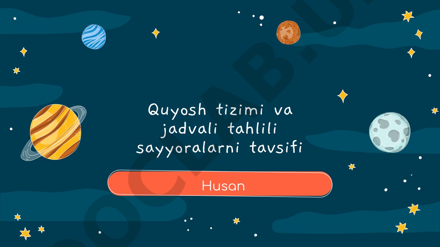 Quyosh tizimi va sayyoralar tahlili