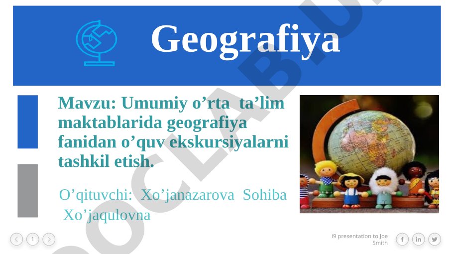 Umumiy o’rta ta’lim maktablarida geografiya fanidan o’quv ekskursiyalarni tashkil etish