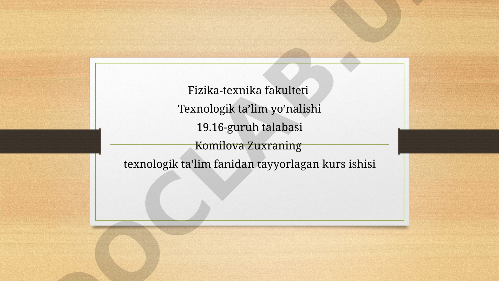 O‘quvchilarga “Yog‘ochlardan ishlangan buyumlarga pardoz berishda ishlatiladigan majburiyatlar” o‘qitish metodikasi