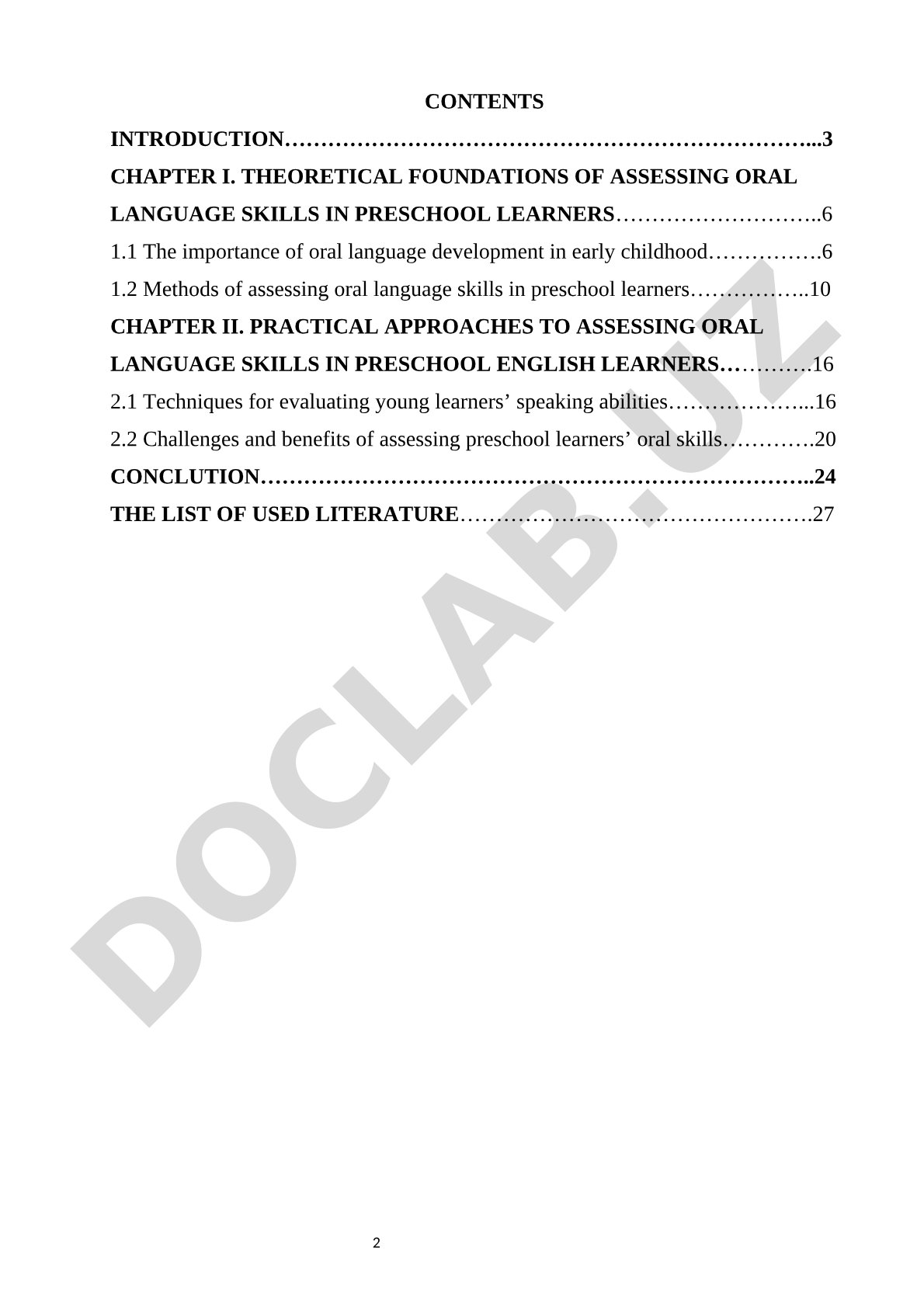 ASSESSING ORAL LANGUAGE SKILLS IN PRESCHOOL ENGLISH LANGUAGE LEARNERS
