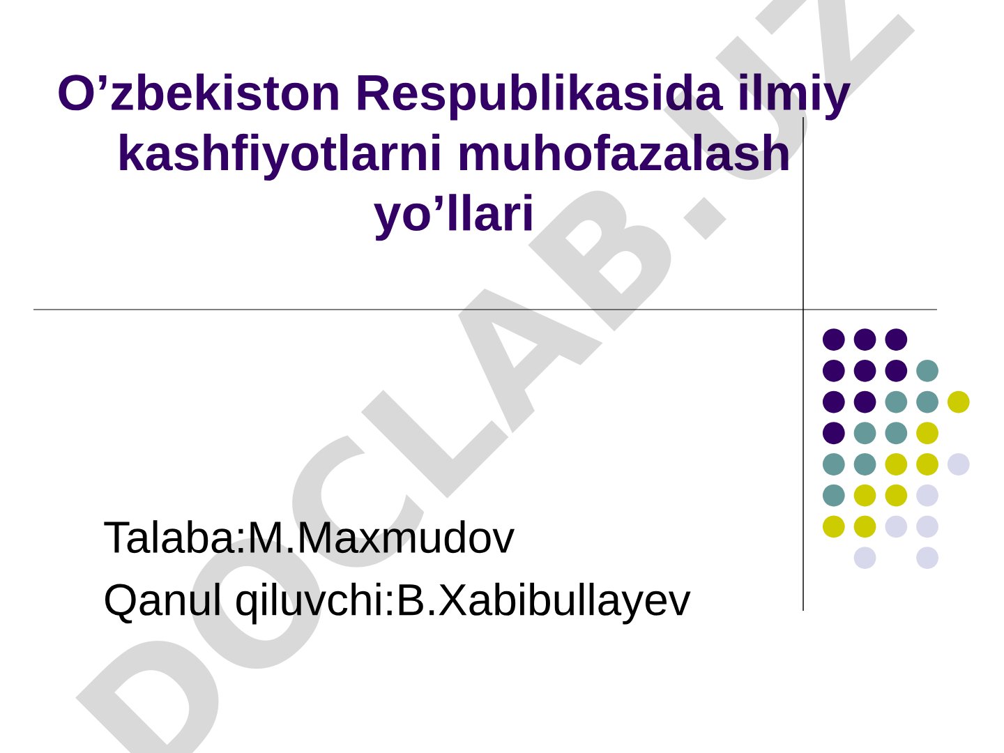 O’zbekiston Respublikasida ilmiy kashfiyotlarni muhofazalash yo’llari