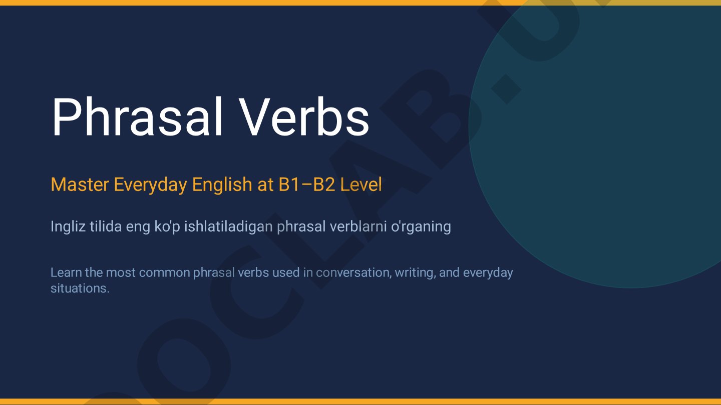 Phrasal Verbs Master Everyday English at B1–B2 Level