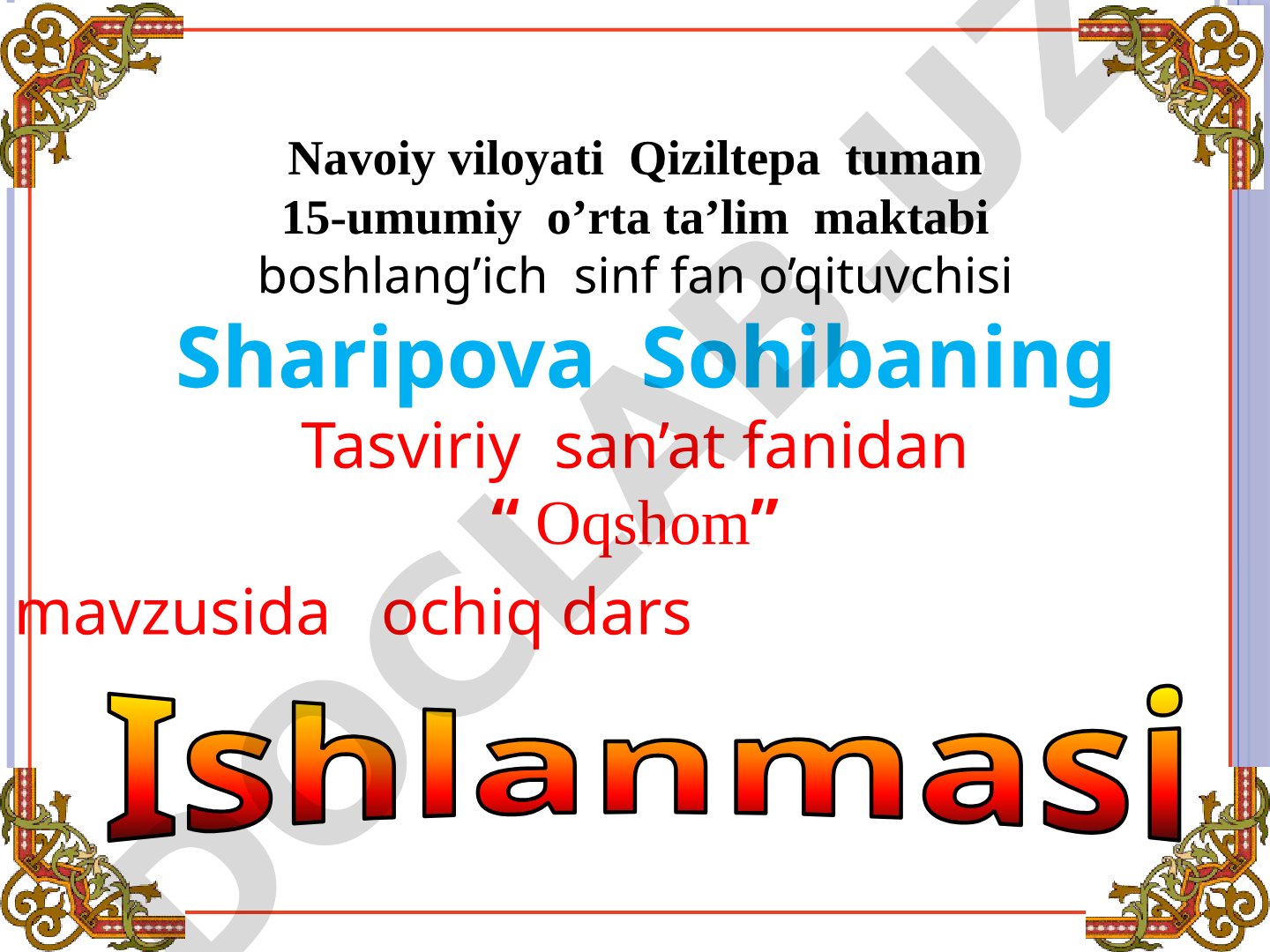 Oqshom mavzusida rasm ishlash