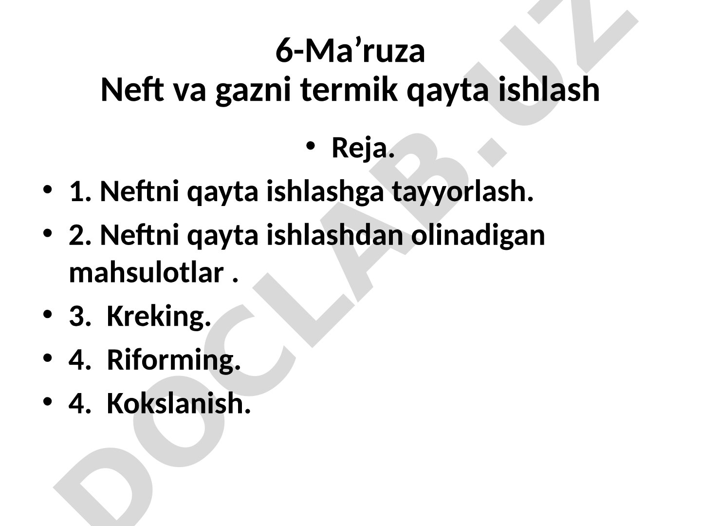 Neft va gazni termik qayta ishlash