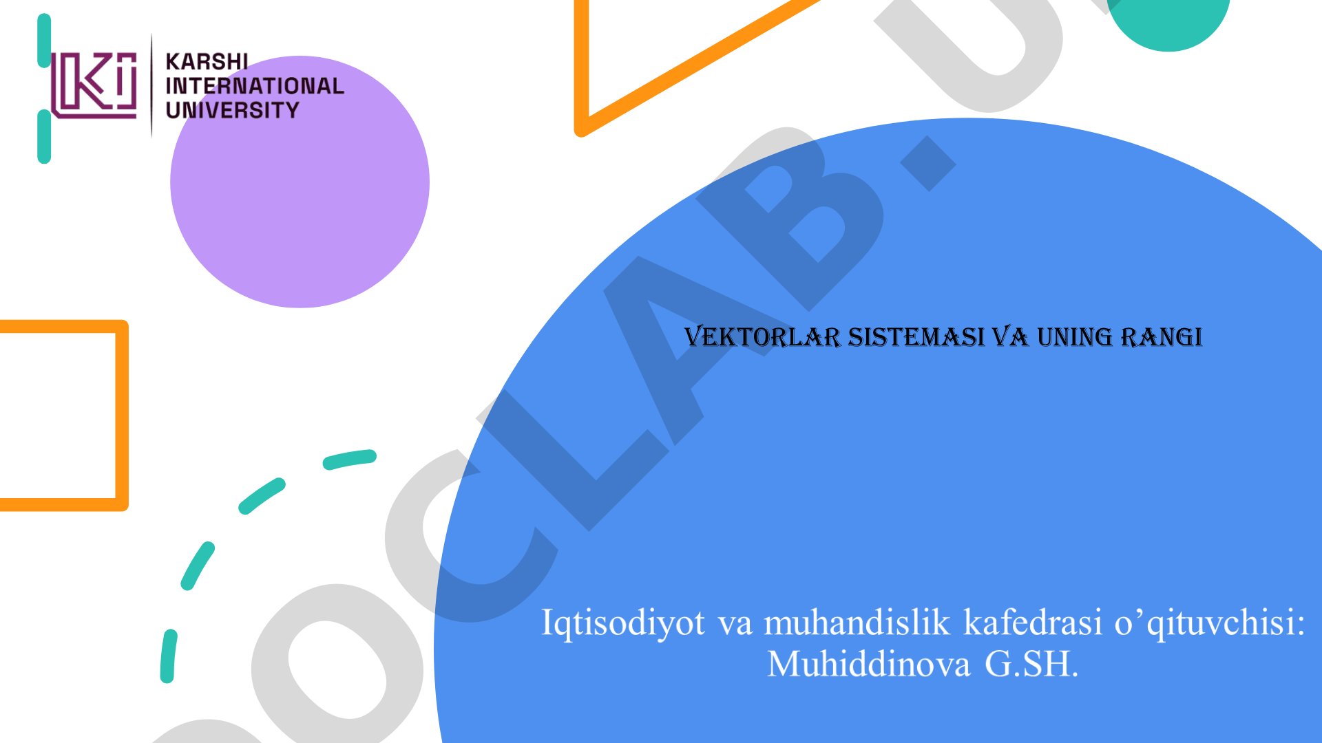 Vektorlar sistemasi va uning rangi