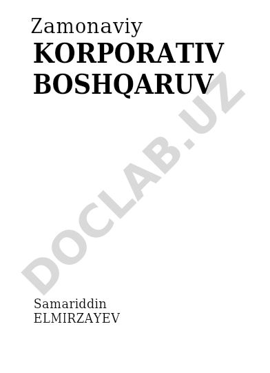 Zamonaviy korporativ boshqaruv