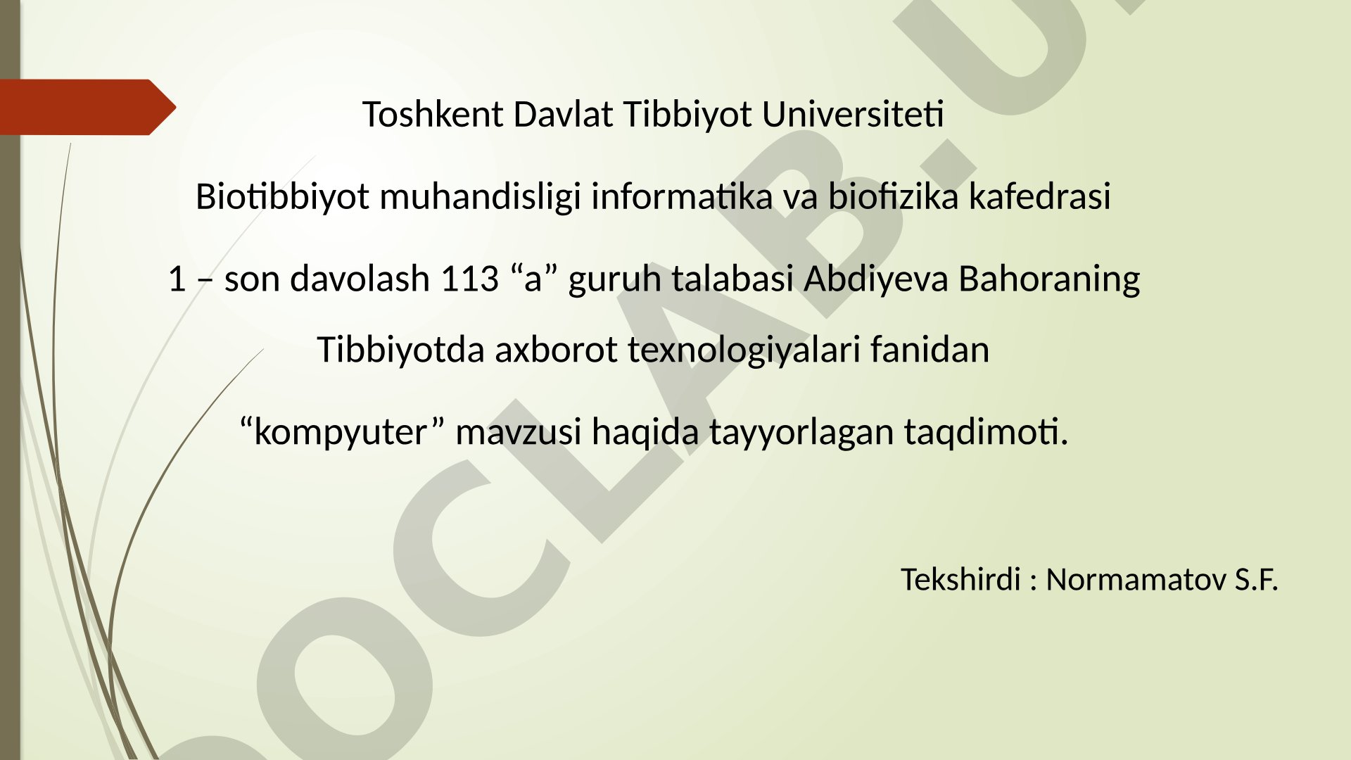 Kompyuter tushunchasi va uning ahamiyati