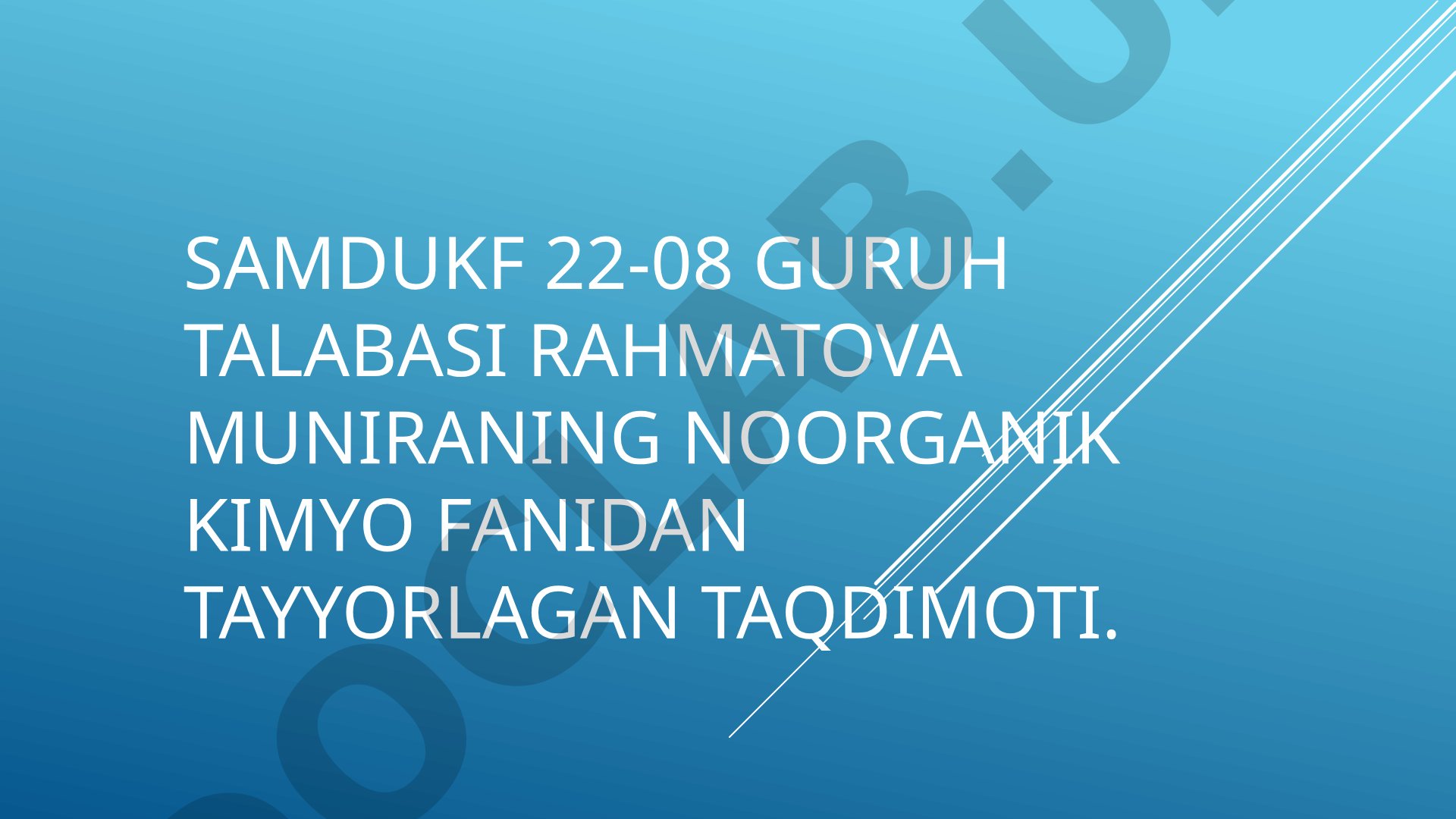 M.KYURINING KIMYOVIY KASHFIYOTI. RADIY BIRIKMALARINING XOSSALARI.