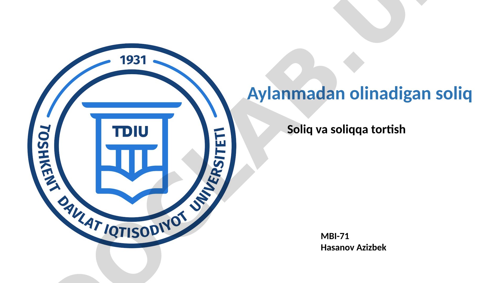Aylanmadan olinadigan soliq