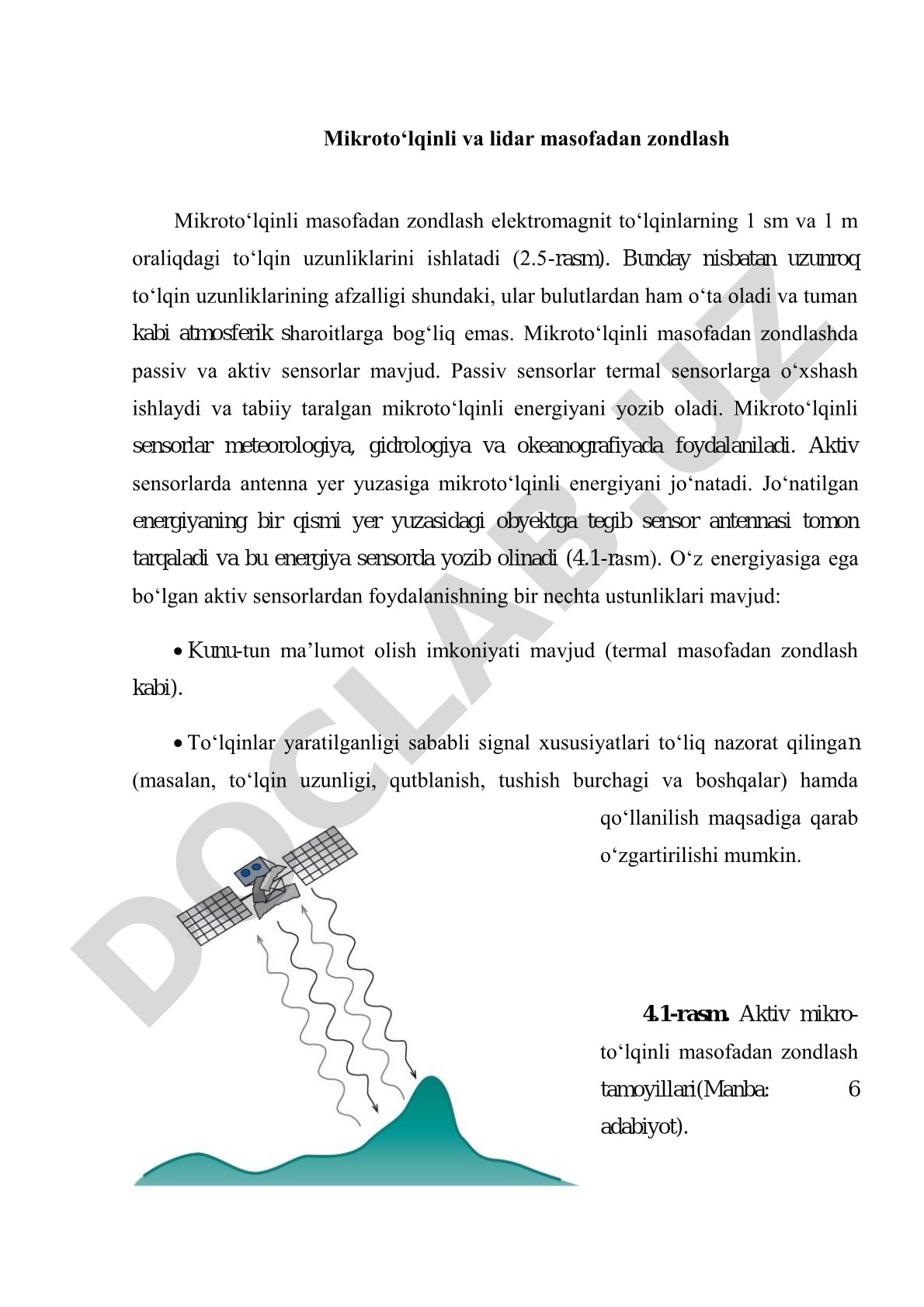Mikroto'lqinli va lidar masofadan zondlash