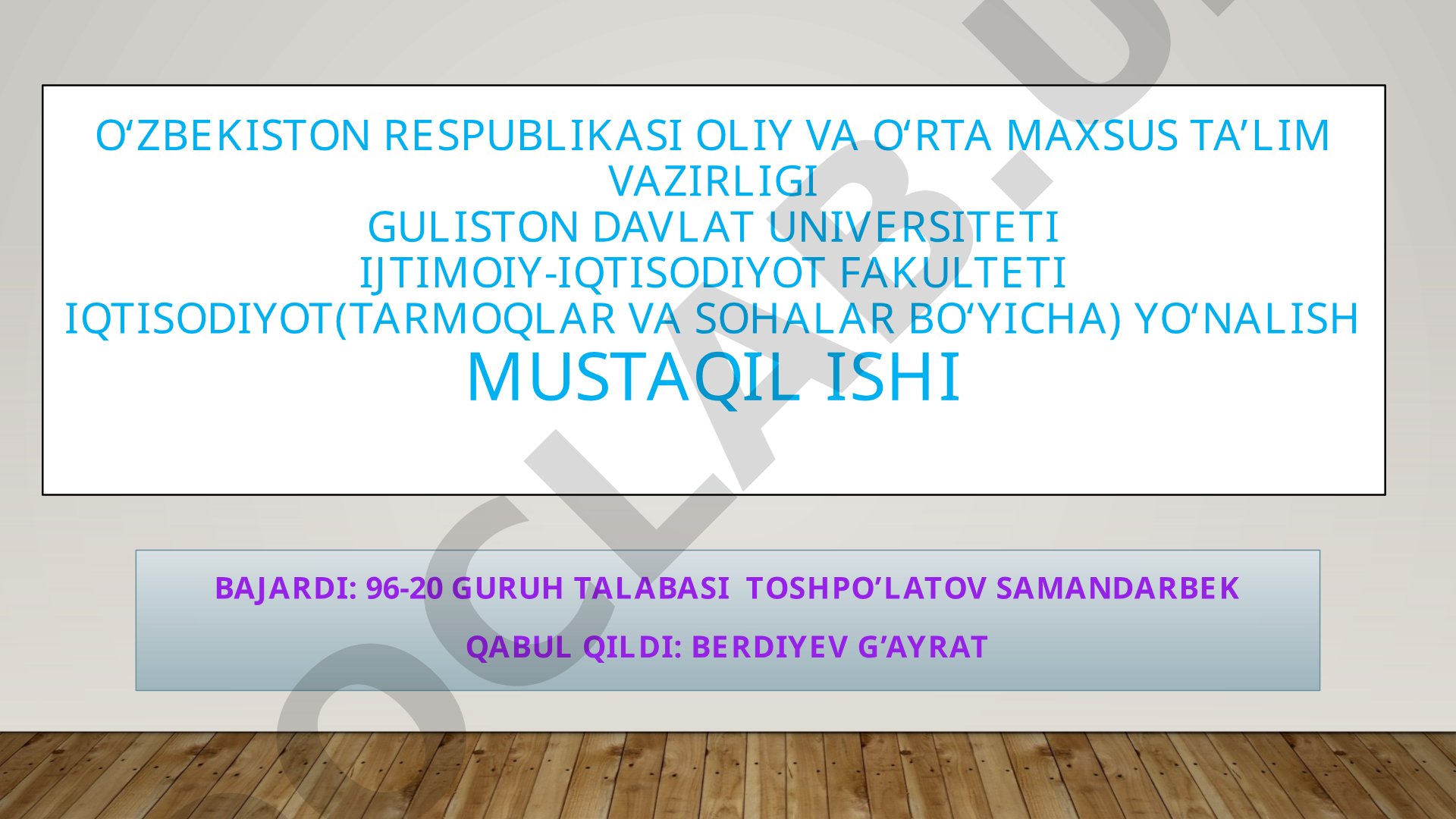 Asosiy kapitalga o'zlashtirilgan investitsiyalar