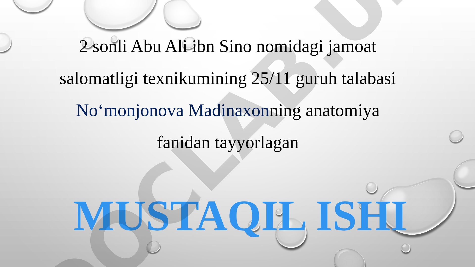 Suv va mineral tuzlar almashinuvi