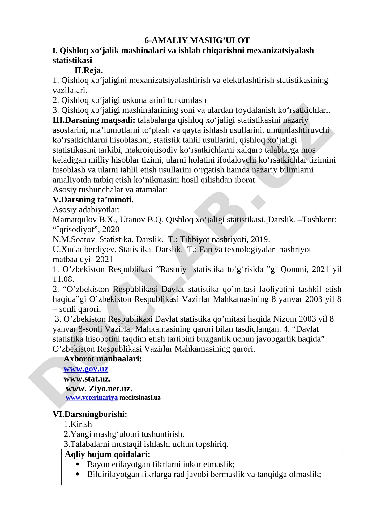 Qishloq xo‘jalik mashinalari va ishlab chiqarishni mexanizatsiyalash statistikasi