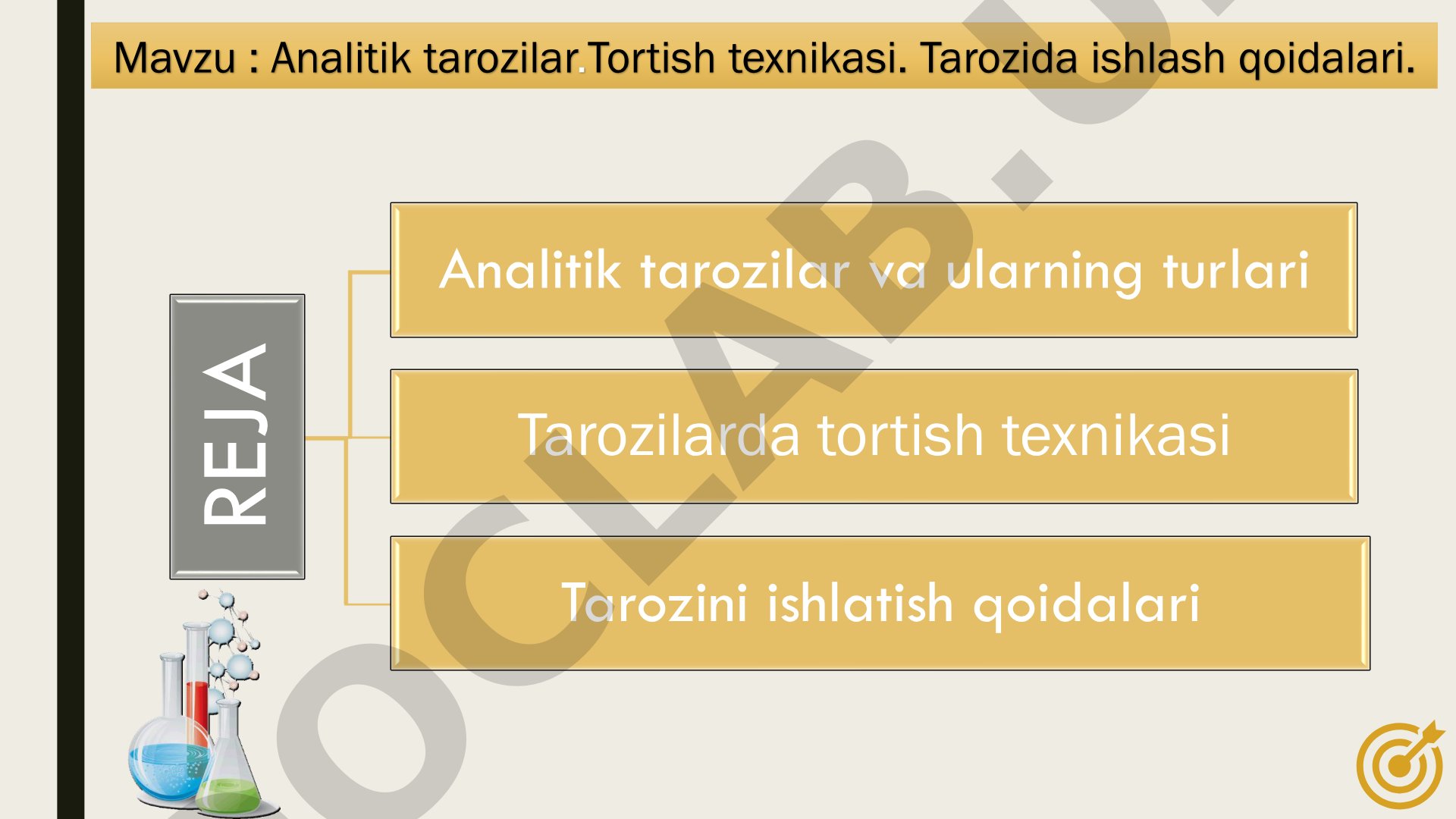 Analitik tarozilar.Tortish texnikasi. Tarozida ishlash qoidalari.