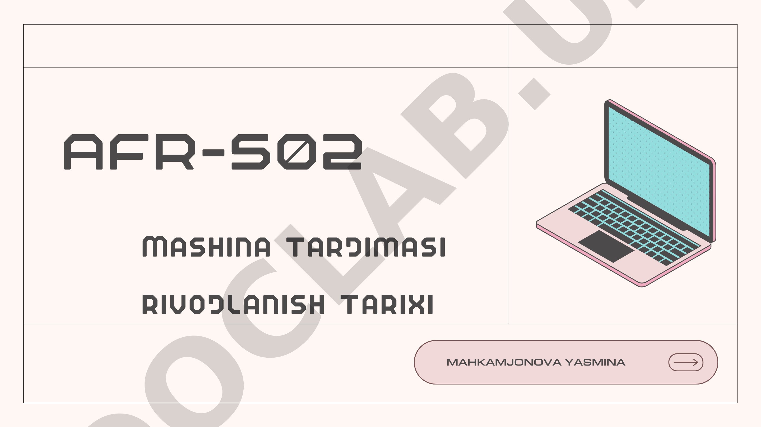 Mashina tarjimasi rivojlanish tarixi