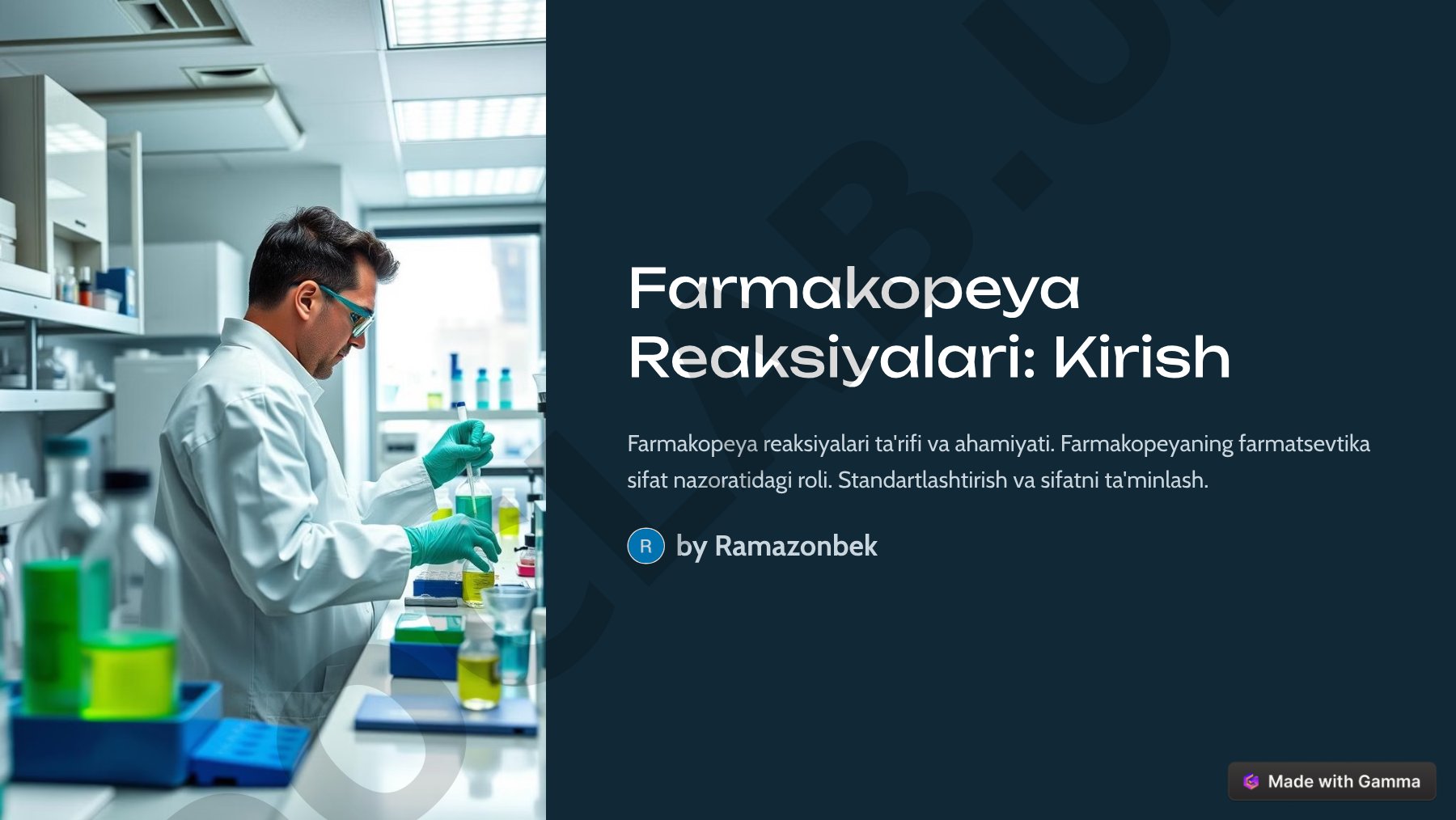 Farmakopeya reaksiyalari va ularning tahlil usullari
