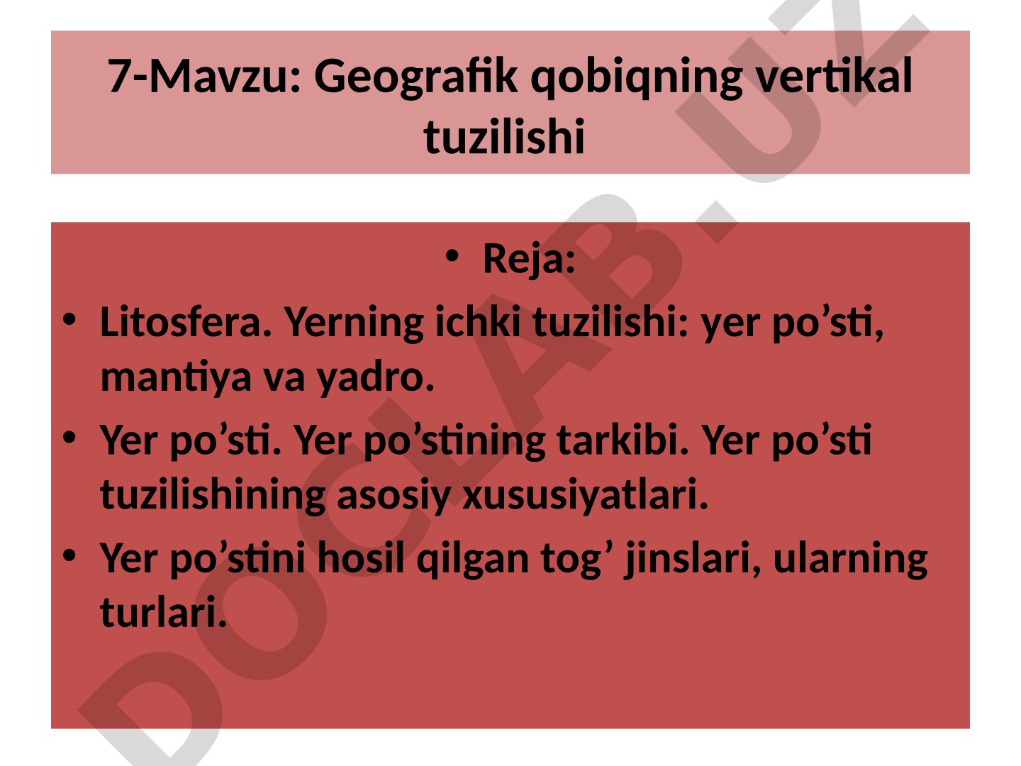Geografik qobiqning vertikal tuzilishi
