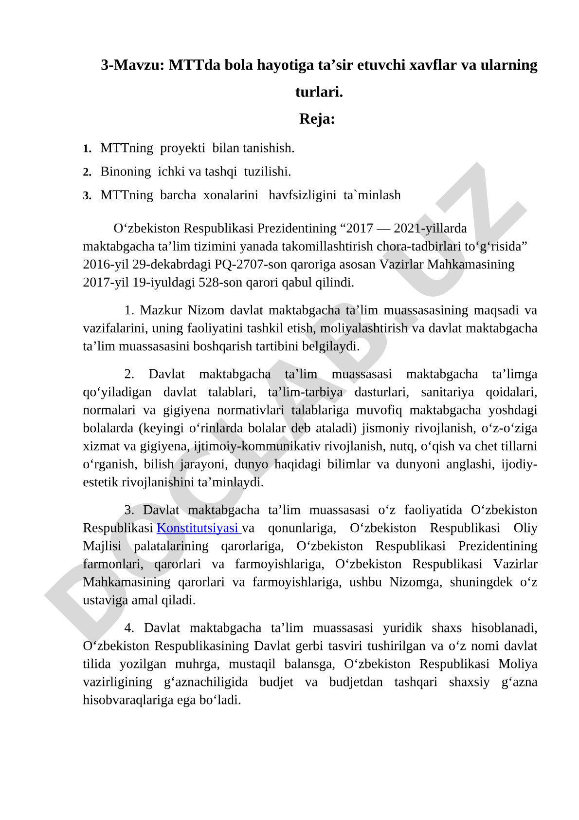 MTTda bola hayotiga ta’sir etuvchi xavflar va ularning turlari