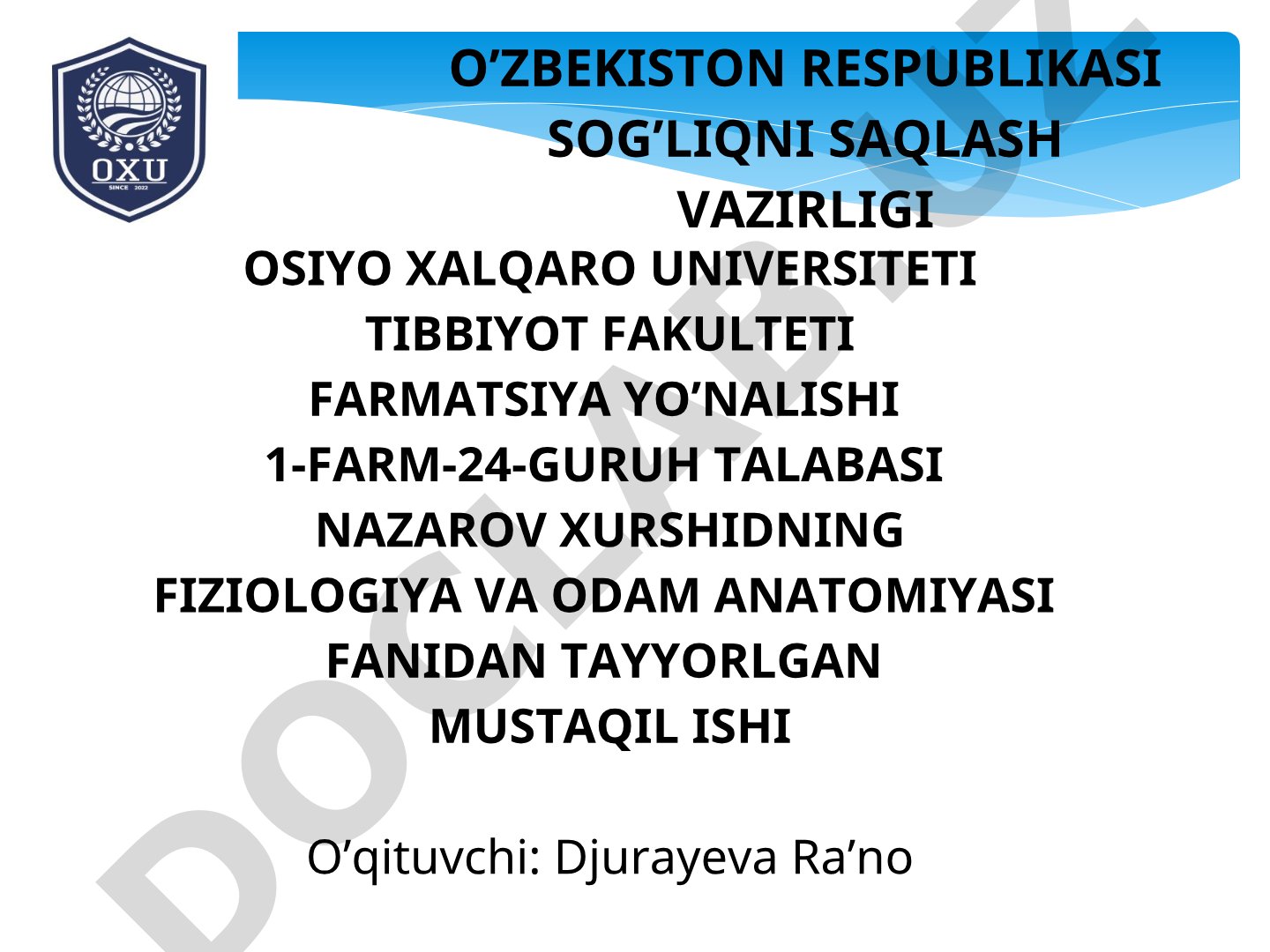 Ayiruv sistemasi va buyraklar fiziologiyasi