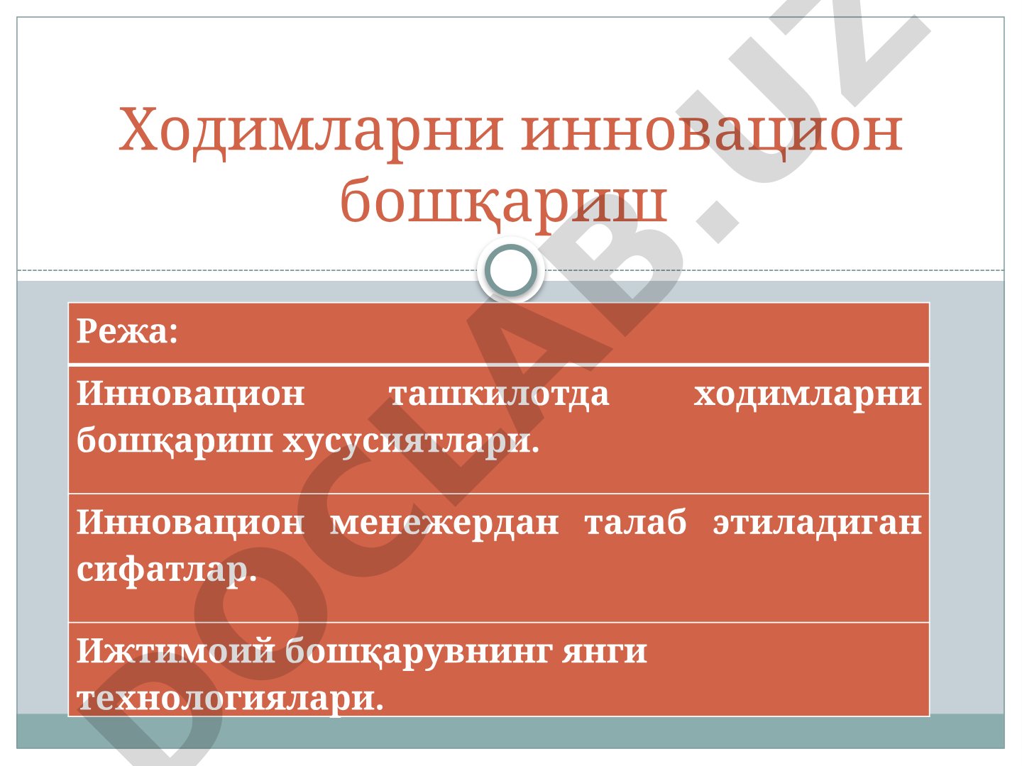 Ходимларни инновацион бошқариш