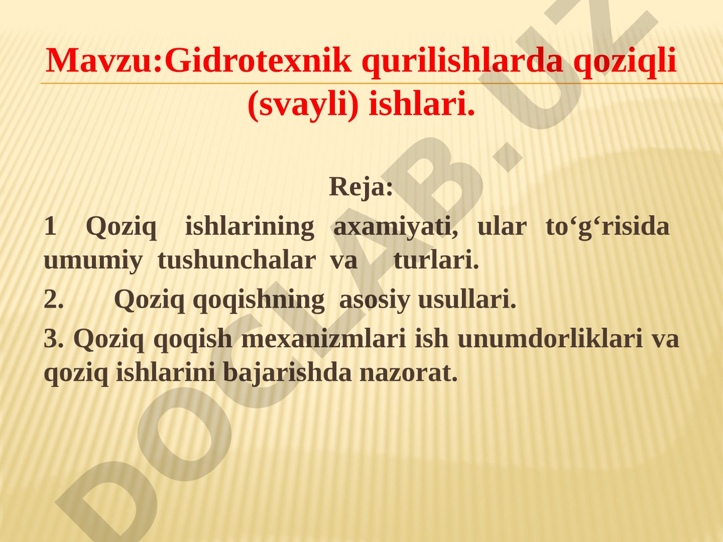 Gidrotexnik qurilishlarda qoziqli (svayli) ishlari