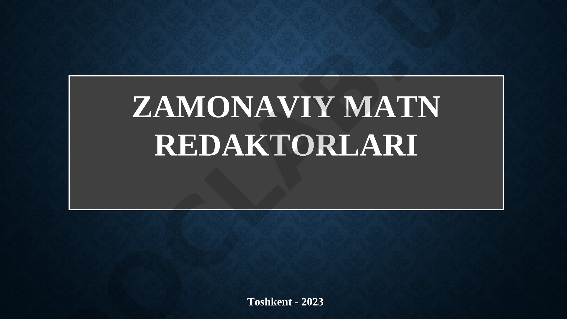 Matn rеkdaktorlari asosiy tushunchasi va ishlash printsiplari