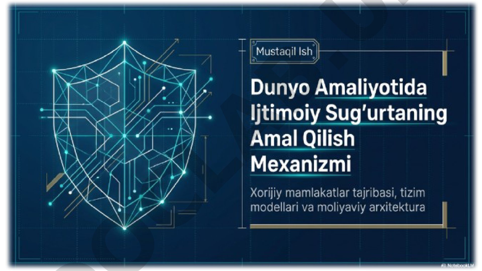 Ijtimoiy sug'urta tizimi: nazariy asoslar, xorijiy modellar va moliyaviy arxitektura