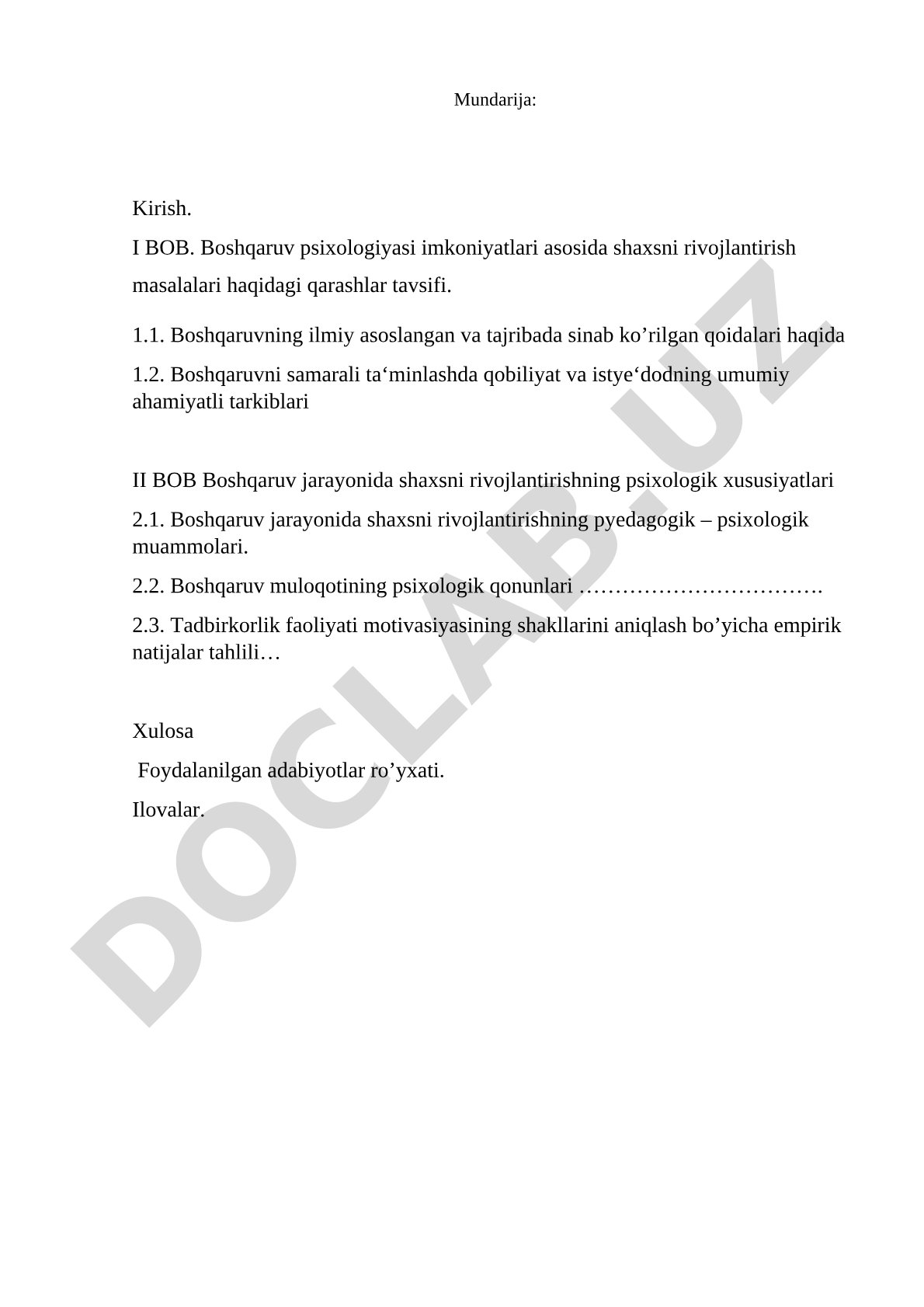 Bozor iqtisodiyoti sharoitida rahbar shaxsi va uning tashkilotchilik imkoniyati