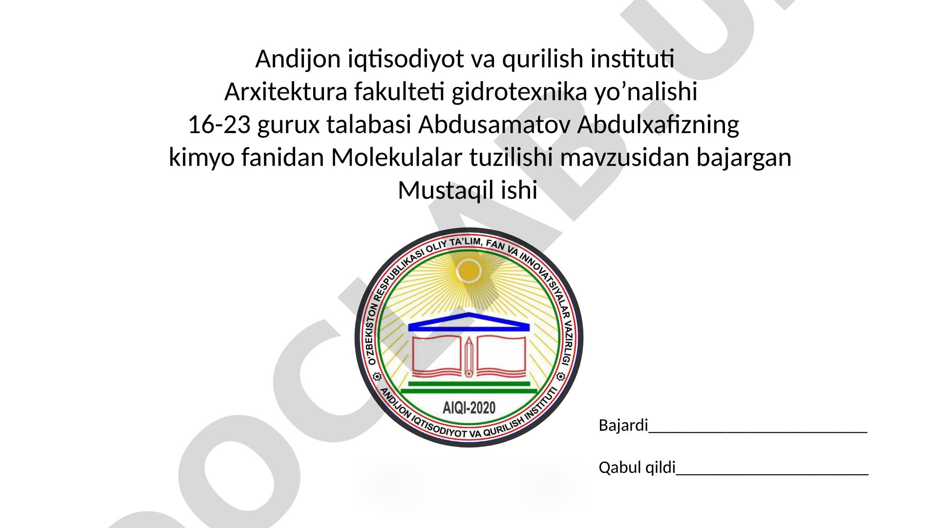 Molekulalar tuzilishi