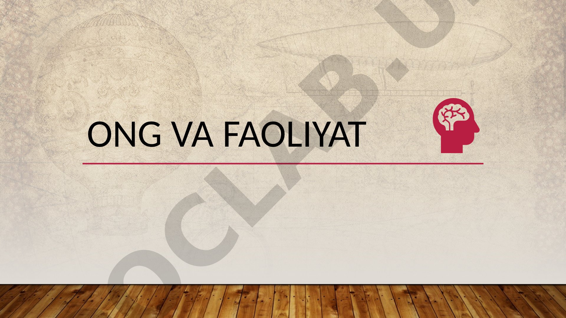 Ong va faoliyat