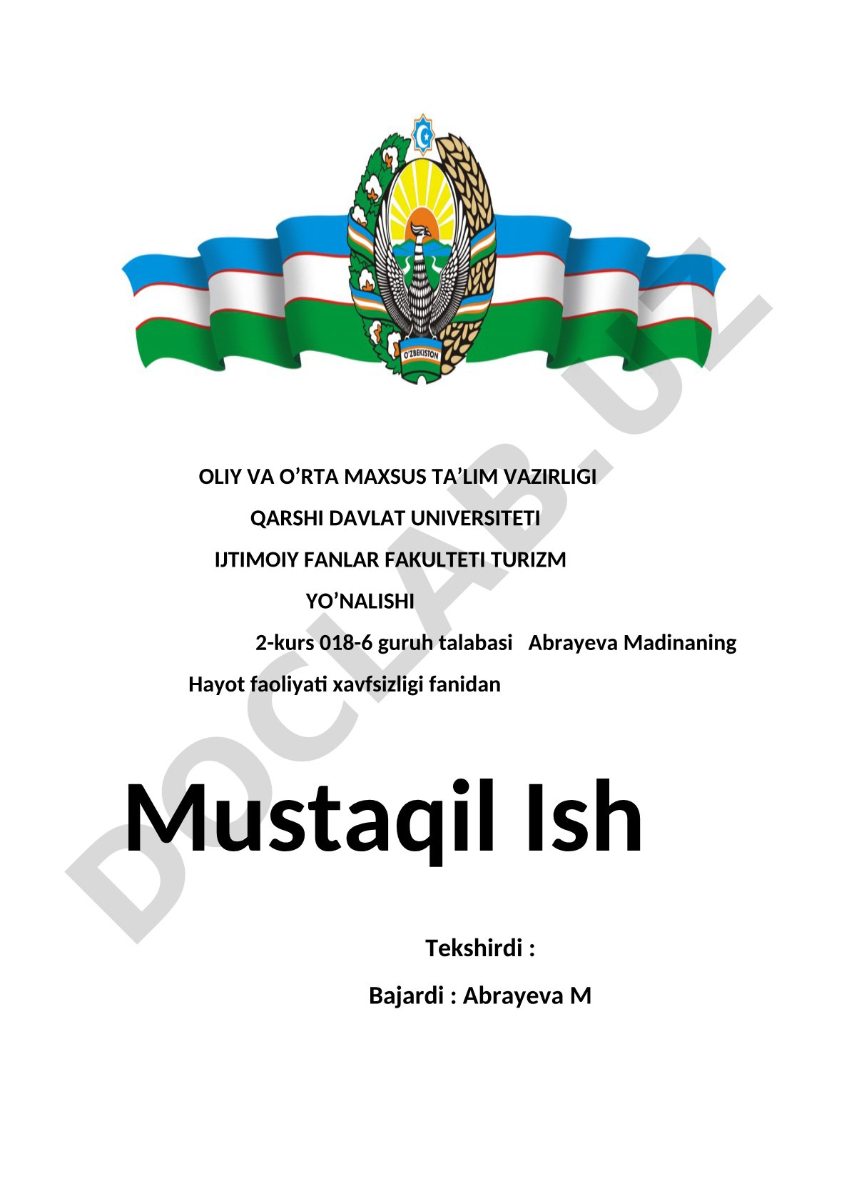 Favqulodda vaziyatlarda ularning oldini olish va harakat qilish davlat tizimi (FVDT)ning struktaviy tuzilishini o'rganish