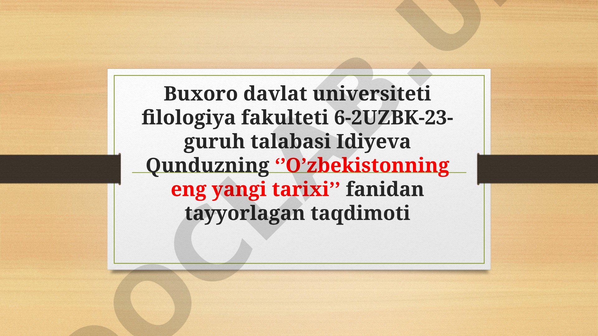 Mustaqil O’zbekiston Respublikasining tashkil topishi va uning tarixiy ahamiyati