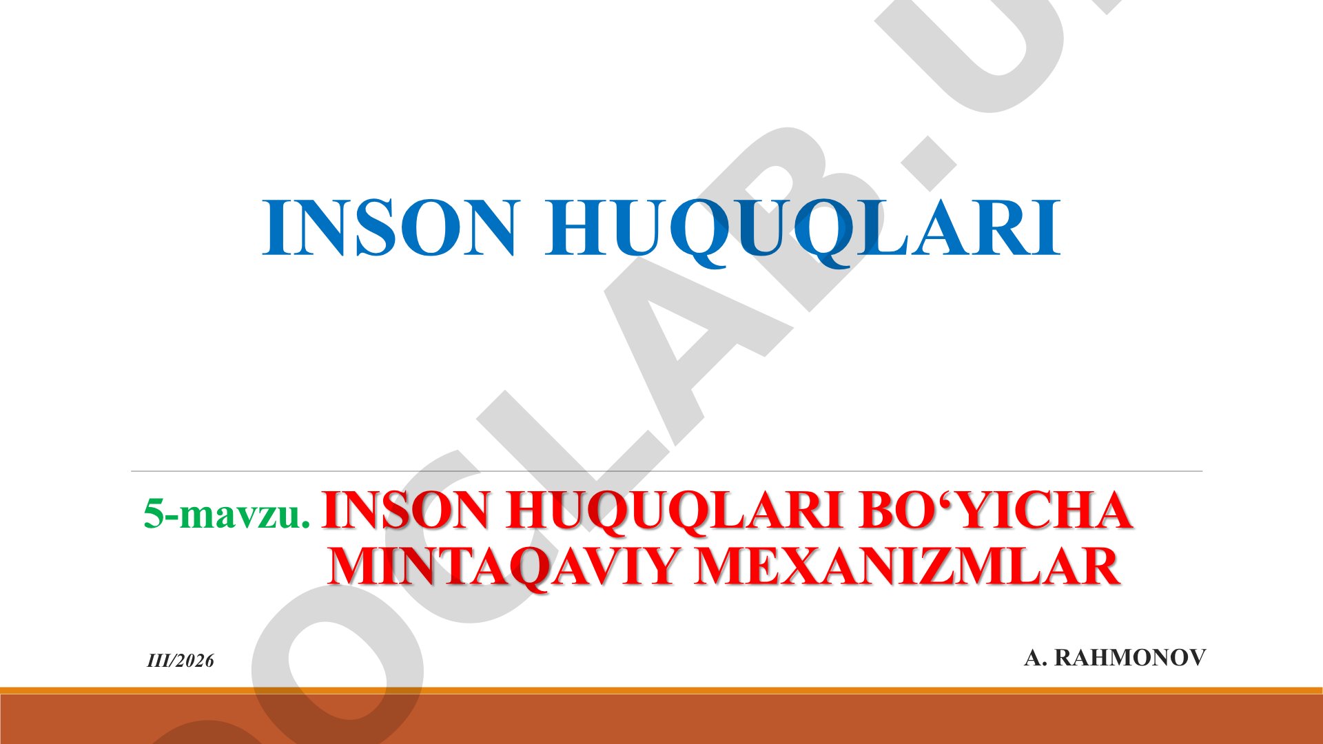 Inson huquqlari bo‘yicha mintaqaviy mexanizmlar