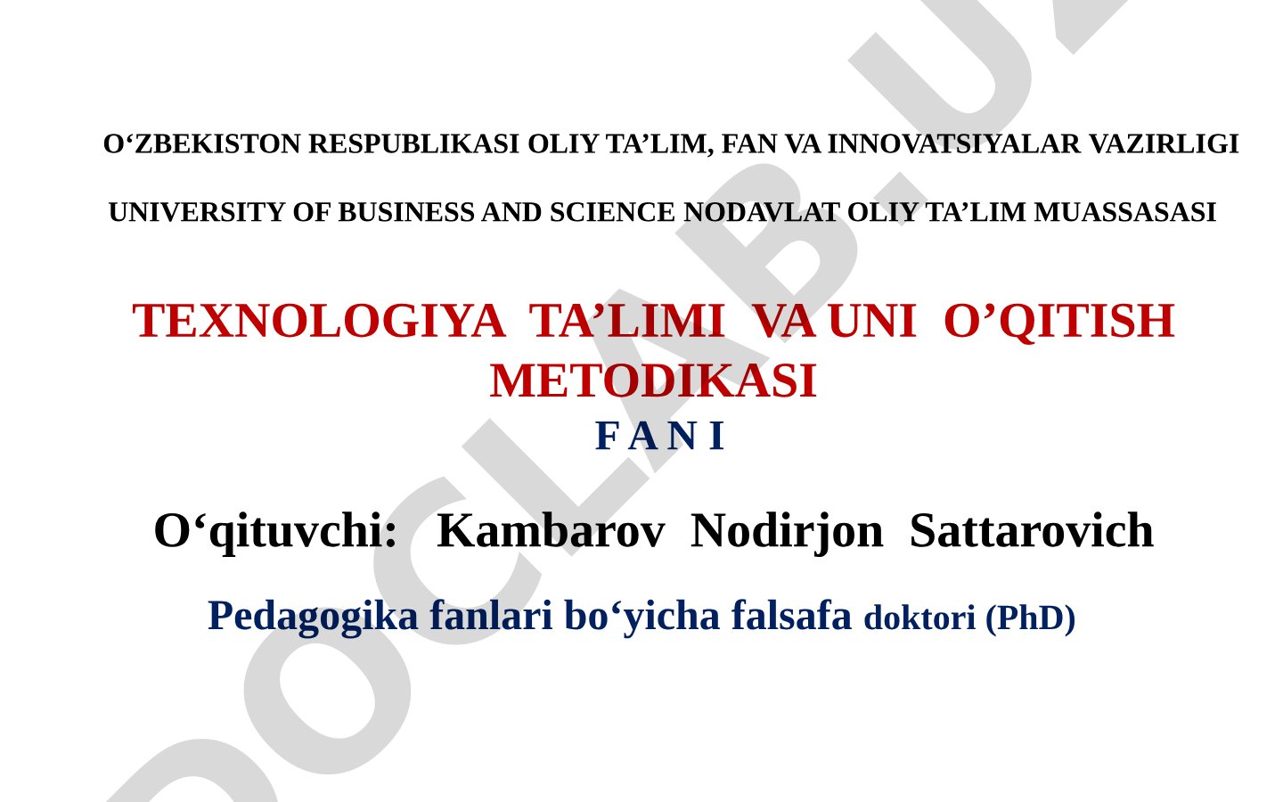 Plastilindan amaliy darslarni tashkil etish metodikasi
