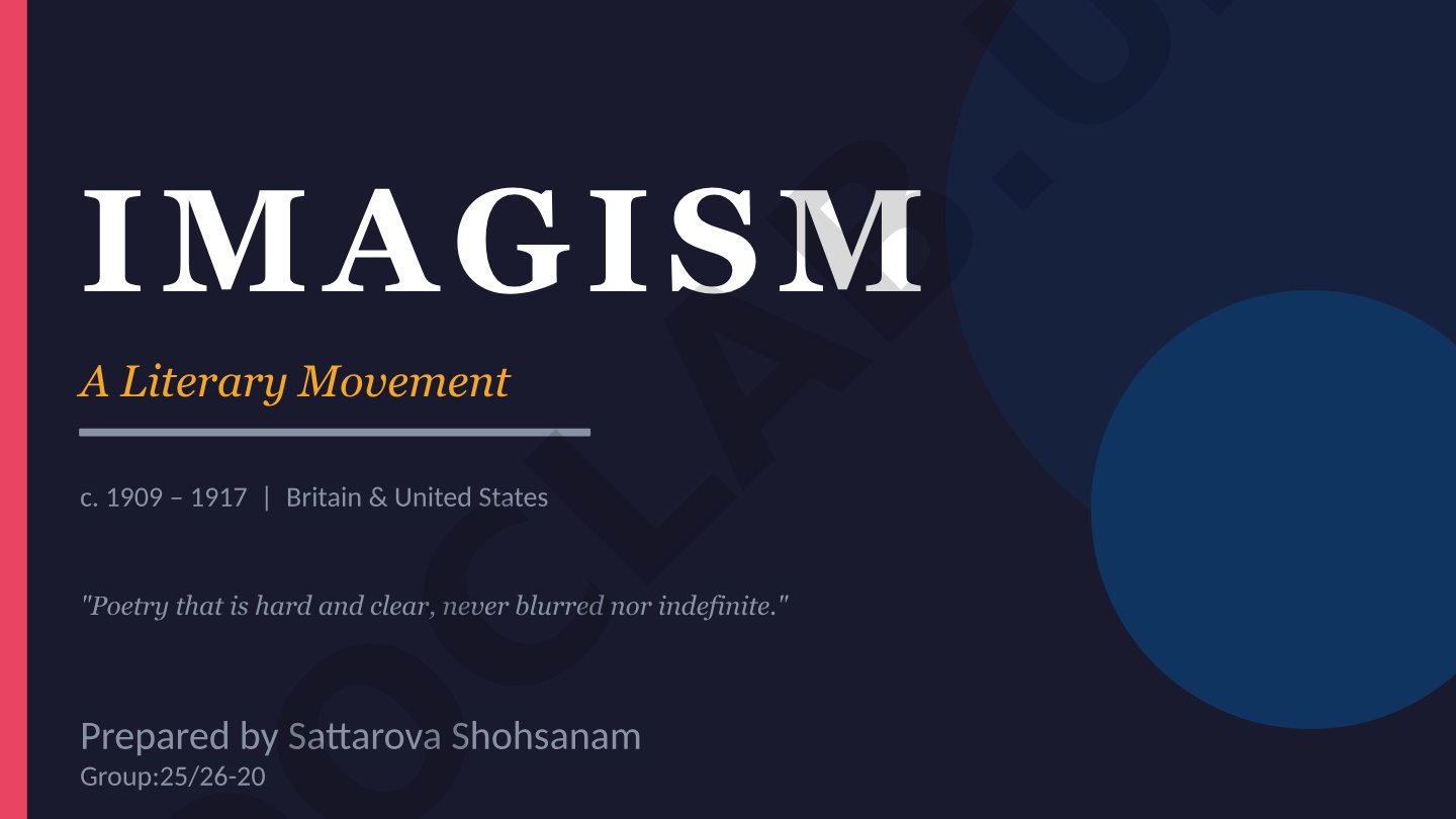 Imagism: A Literary Movement (c. 1909-1917)