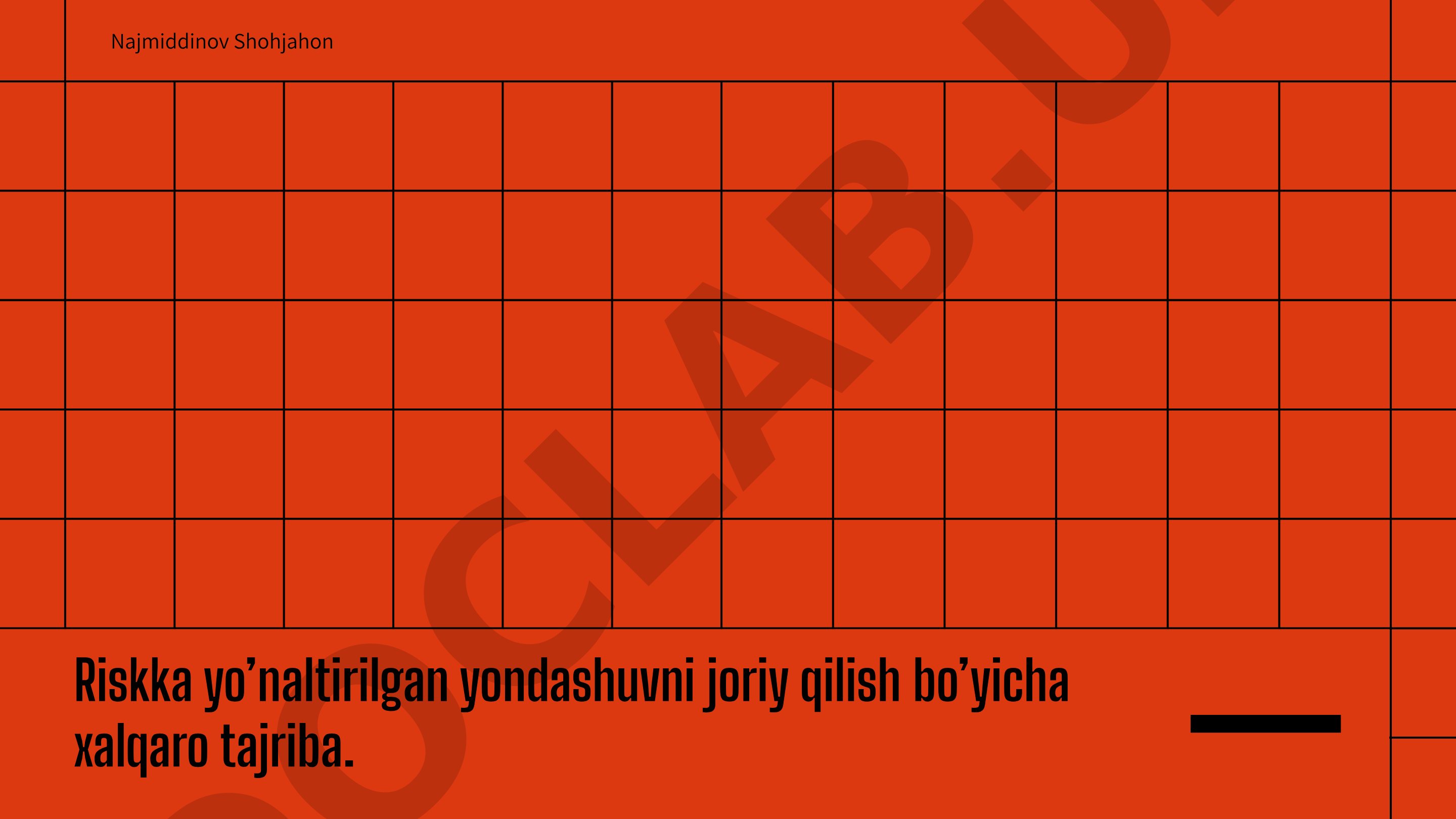 Riskka yo’naltirilgan yondashuvni joriy qilish bo’yicha xalqaro tajriba