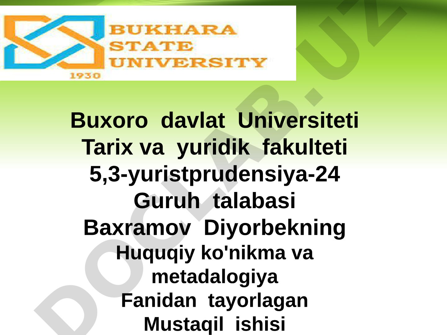 Huquqiy davlat va fuqorolik jamiyati