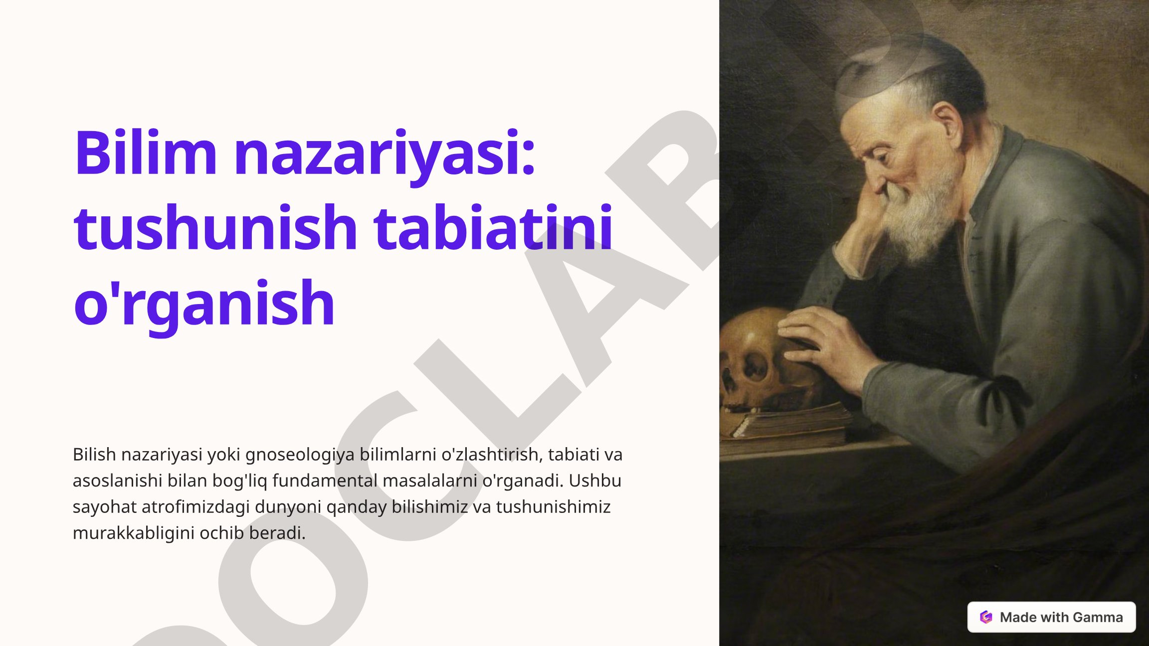 Bilim nazariyasi: tushunish tabiatini o'rganish