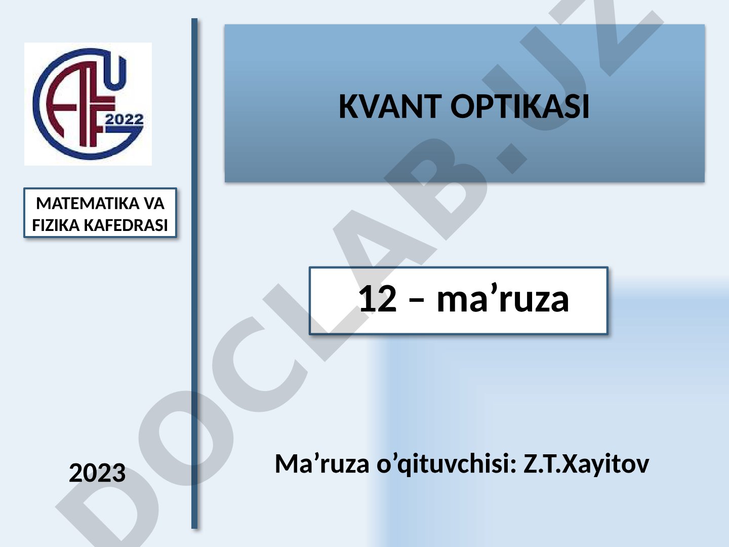 Kvant Optikasi