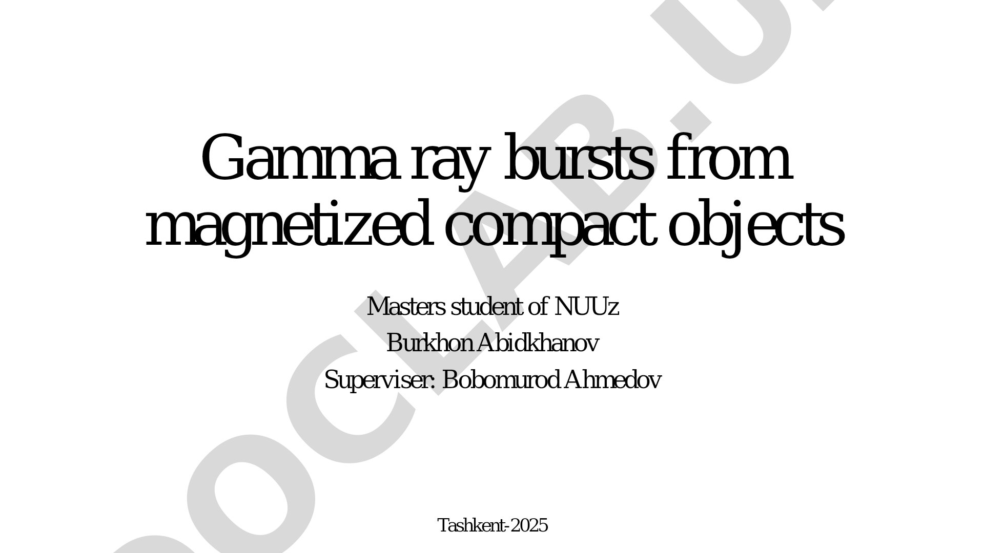 Gamma ray bursts from magnetized compact objects