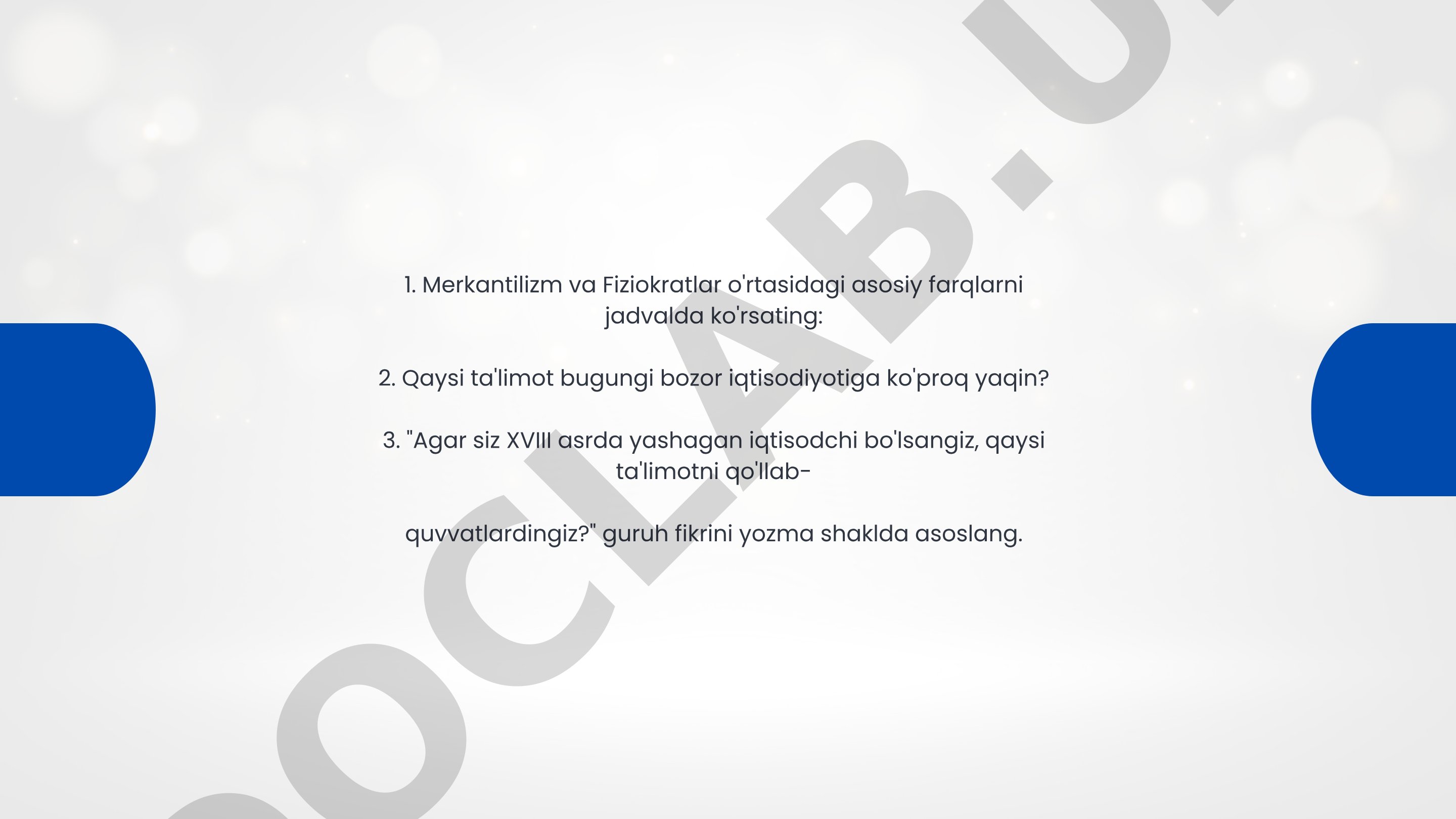 Merkantilizm va fiziokratlar o'rtasidagi farqlar