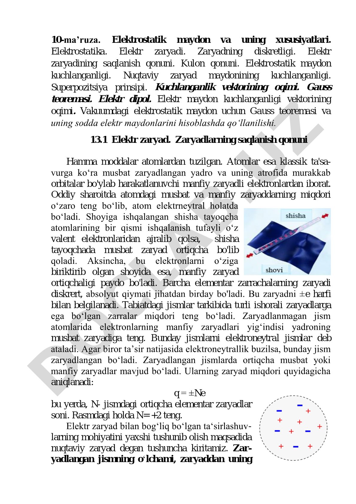 Elektrostatik maydon va uning xususiyatlari