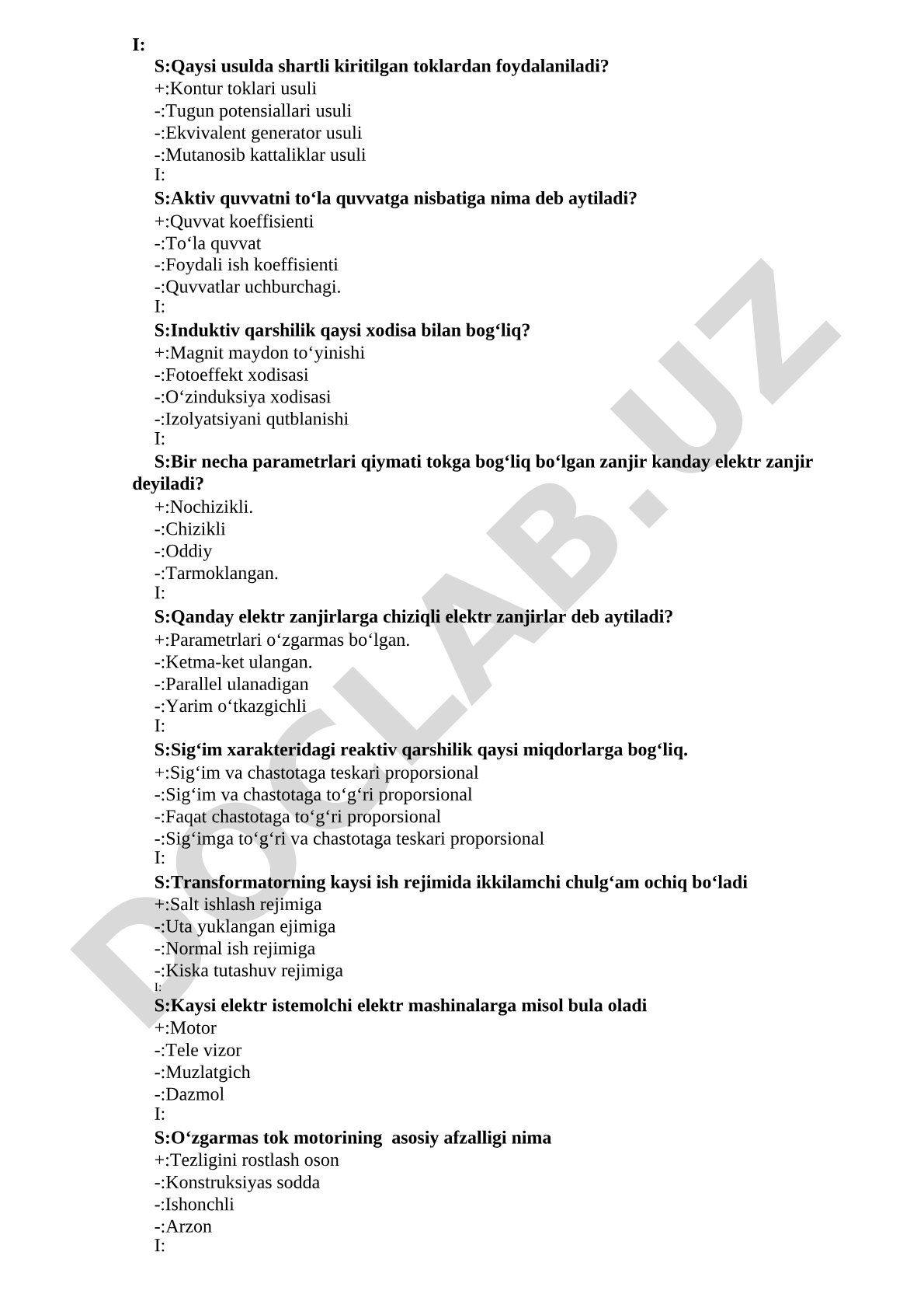 Elektr zanjirlari va transformatorlar