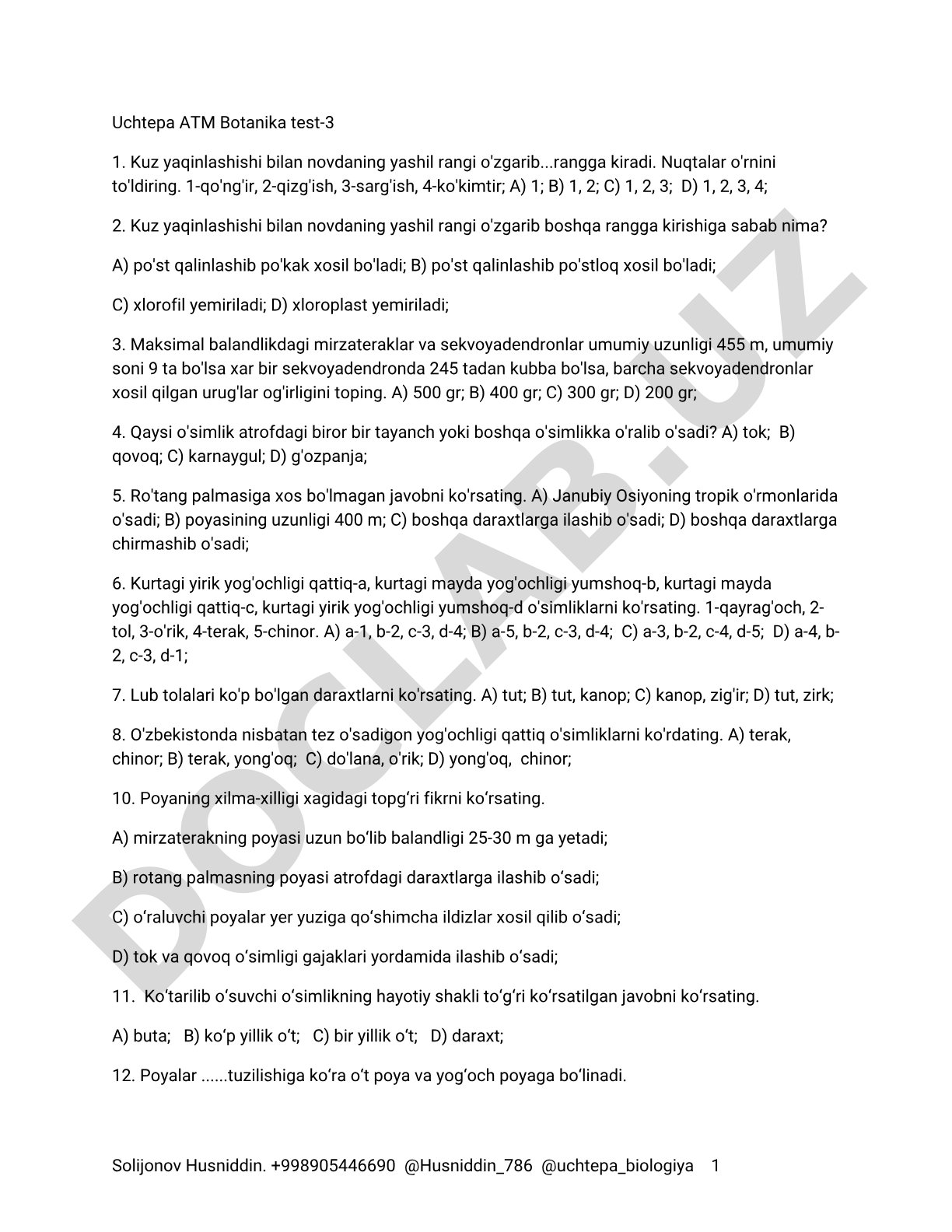 Botanika test-3